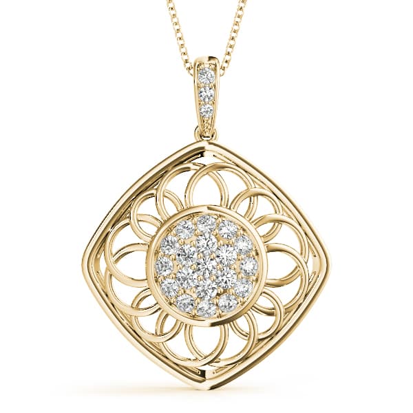 Pendant (1/4 ct. tw.), Front view in yellow gold