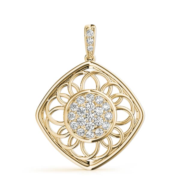 Pendant (1/4 ct. tw.), On hand view in yellow gold