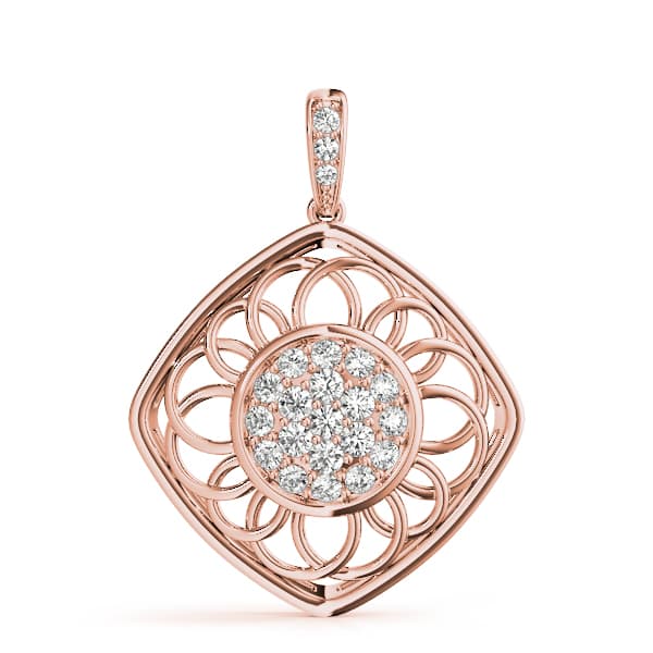 Pendant (1/4 ct. tw.), On hand view in rose gold