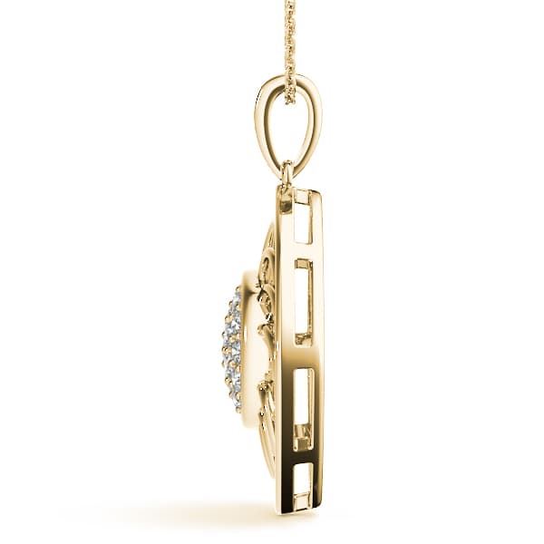 Pendant (1/4 ct. tw.), Side view in yellow gold