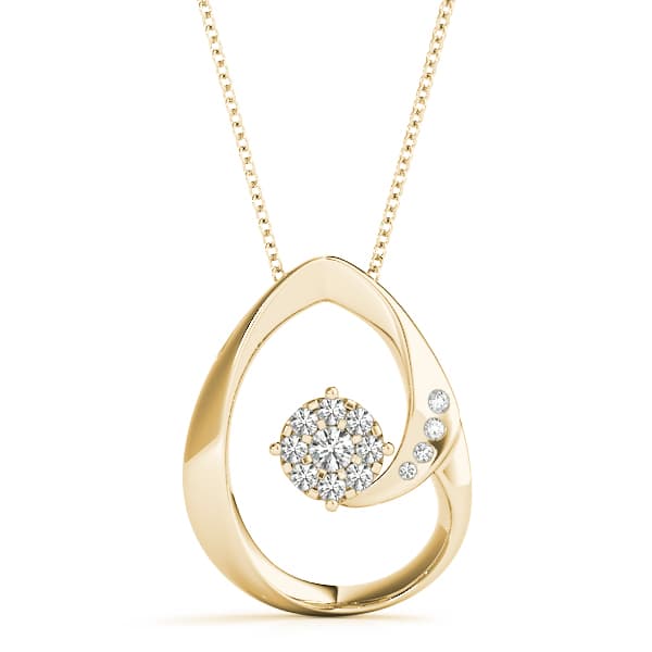 Pendant (1/8 ct. tw.), Front view in yellow gold