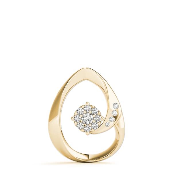 Pendant (1/8 ct. tw.), Angle view in yellow gold