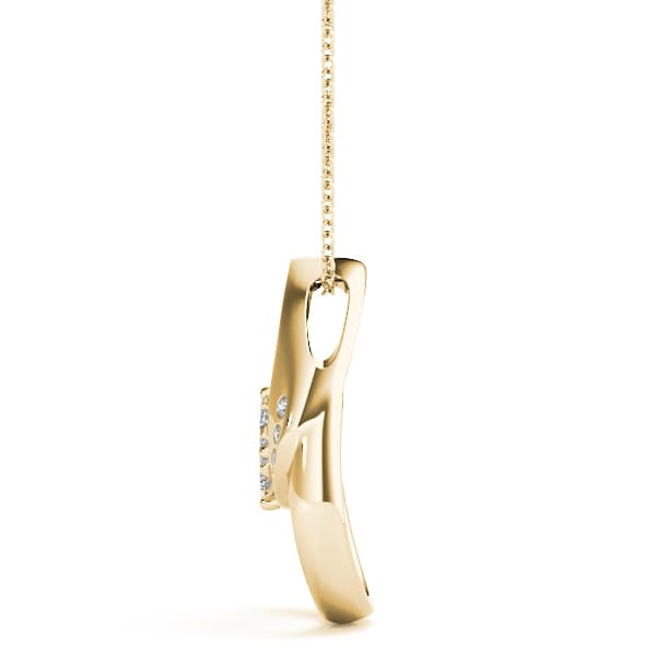 Pendant (1/8 ct. tw.), Side view in yellow gold