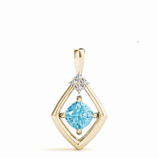 Fashion Color Pendant (0.04 ct. tw.), On hand view in yellow gold