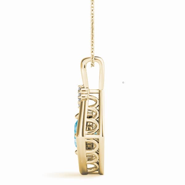 Fashion Color Pendant (0.04 ct. tw.), Side view in yellow gold