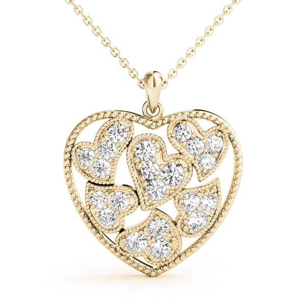 Pendant (1/4 ct. tw.), Front view in yellow gold