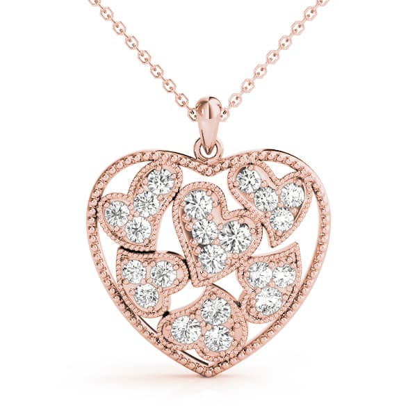 Pendant (1/4 ct. tw.), Front view in rose gold