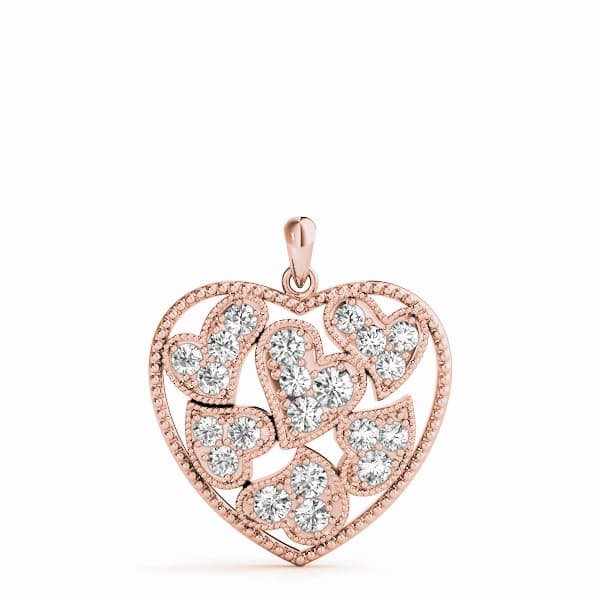 Pendant (1/4 ct. tw.), On hand view in rose gold