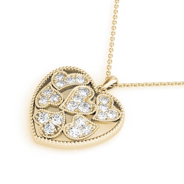 Pendant (1/4 ct. tw.), Side view in yellow gold