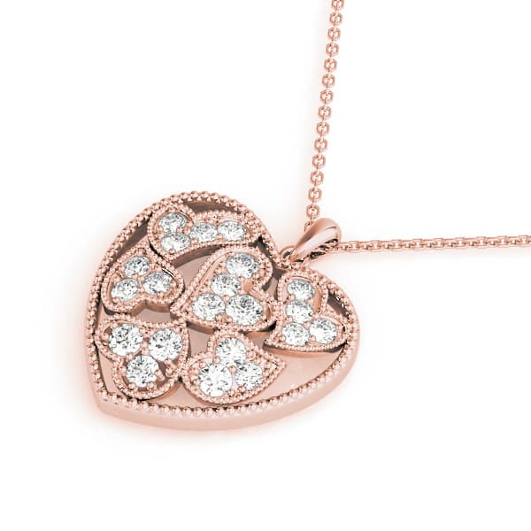 Pendant (1/4 ct. tw.), Side view in rose gold