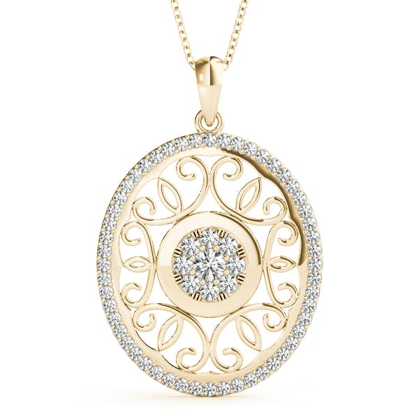 Pendant (1/3 ct. tw.), Front view in yellow gold