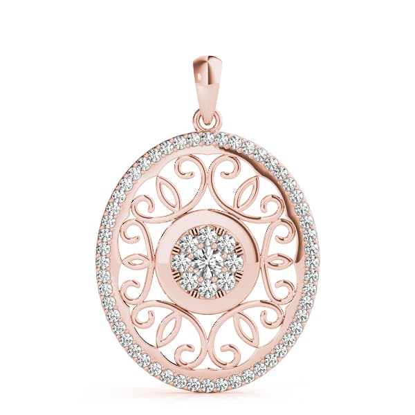 Pendant (1/3 ct. tw.), On hand view in rose gold