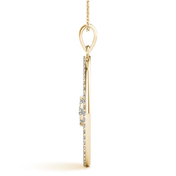 Pendant (1/3 ct. tw.), Side view in yellow gold