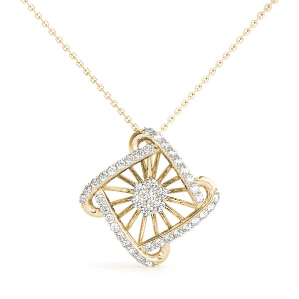 Pendant (1/4 ct. tw.), Front view in yellow gold