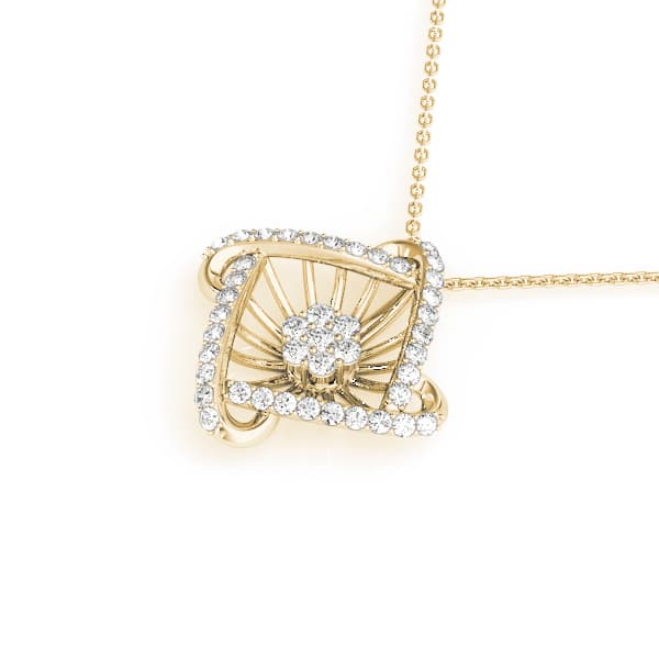 Pendant (1/4 ct. tw.), Side view in yellow gold