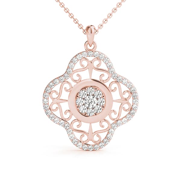 Pendant (3/8 ct. tw.), Front view in rose gold