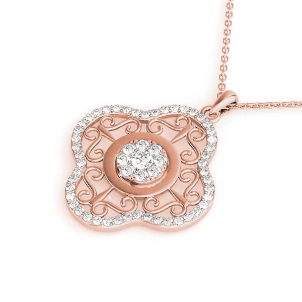 Pendant (3/8 ct. tw.), Side view in rose gold