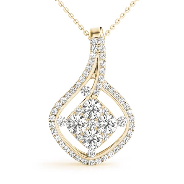 Pendant (0.7 ct. tw.), Front view in yellow gold