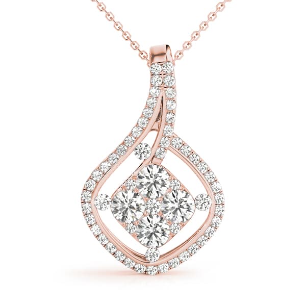 Pendant (0.7 ct. tw.), Front view in rose gold