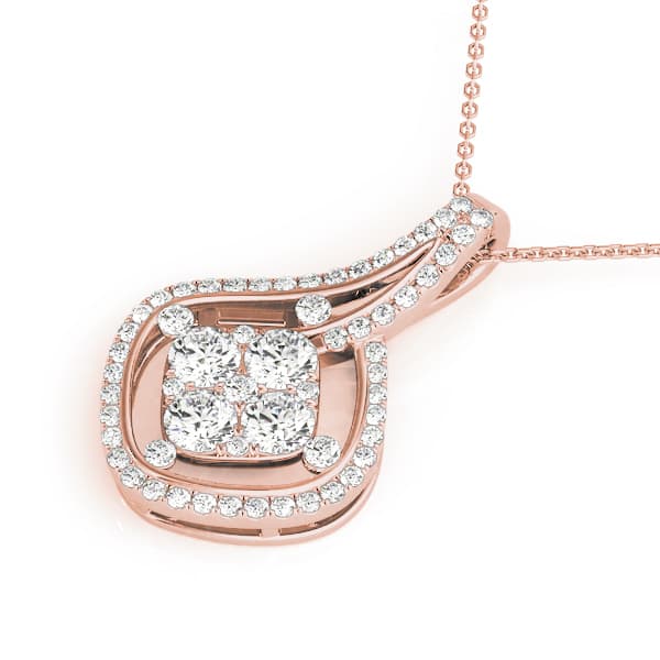 Pendant (0.7 ct. tw.), Side view in rose gold