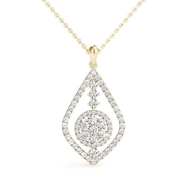 Pendant (0.58 ct. tw.), Front view in yellow gold