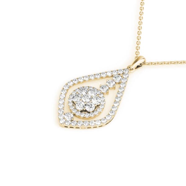 Pendant (0.58 ct. tw.), Side view in yellow gold