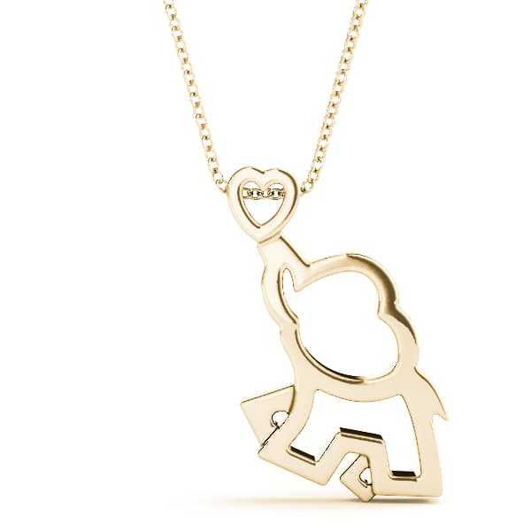 Baby Elephant Pendant, Front view in yellow gold