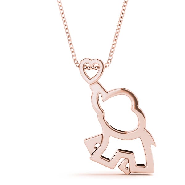 Baby Elephant Pendant, Front view in rose gold