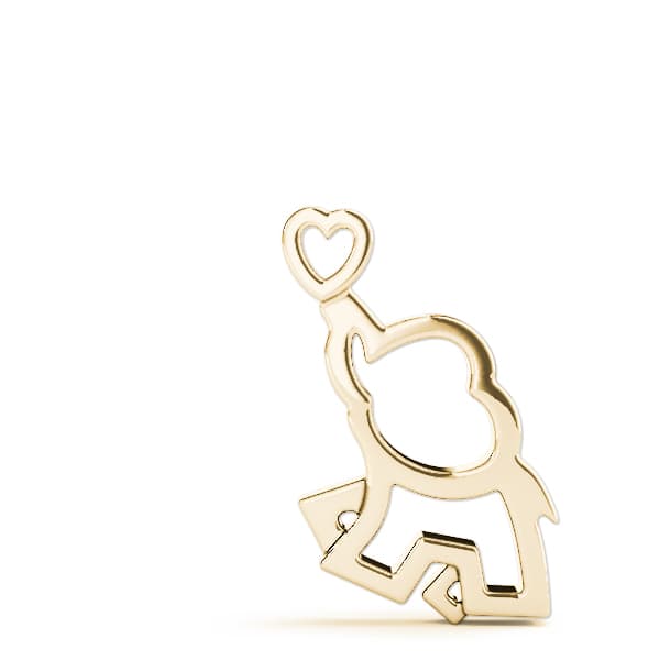 Baby Elephant Pendant, On hand view in yellow gold
