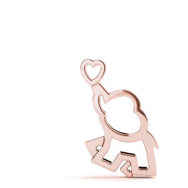 Baby Elephant Pendant, On hand view in rose gold