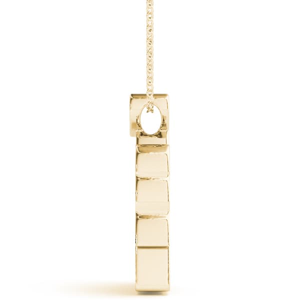 Baby Elephant Pendant, Side view in yellow gold