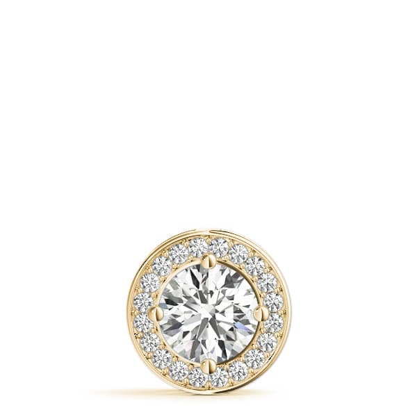 Bezel Halo Pendants (0.15 ct. tw.), On hand view in yellow gold