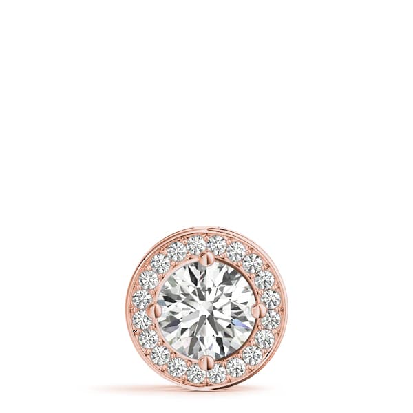 Bezel Halo Pendants (0.15 ct. tw.), On hand view in rose gold