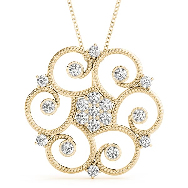 Fashion Pendant (3/8 ct. tw.), Front view in yellow gold
