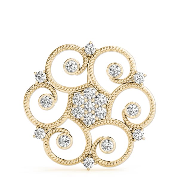 Fashion Pendant (3/8 ct. tw.), On hand view in yellow gold