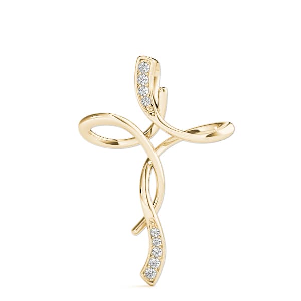 Fashion Pendant (0.06 ct. tw.), On hand view in yellow gold