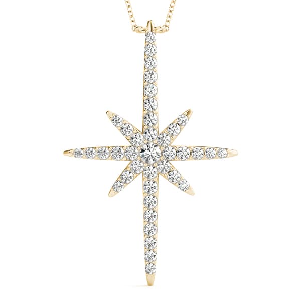 Couture Shape Pendants (0.43 ct. tw.), Front view in yellow gold
