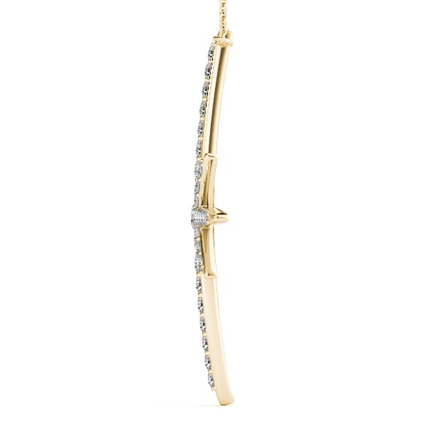Couture Shape Pendants (0.43 ct. tw.), Side view in yellow gold