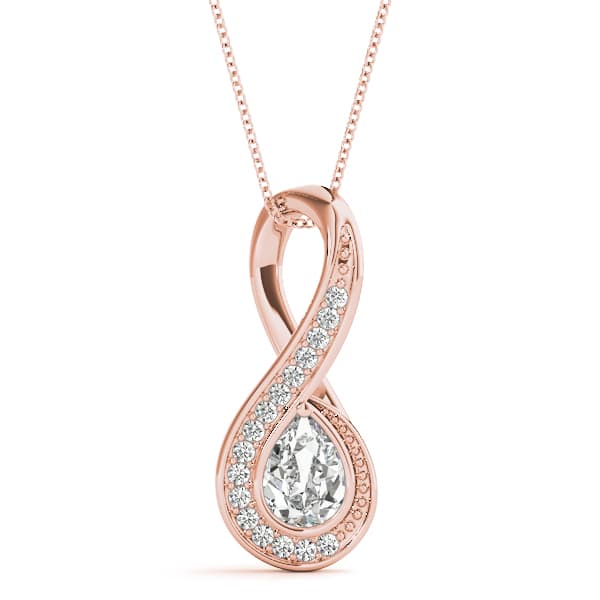 Infinity Shaped Pendant Ps (1/8 ct. tw.), Front view in rose gold