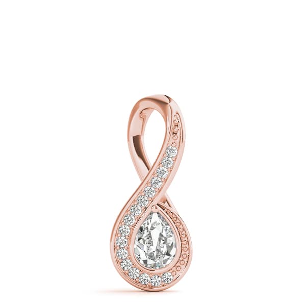 Infinity Shaped Pendant Ps (1/8 ct. tw.), On hand view in rose gold