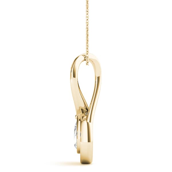 Infinity Shaped Pendant Ps (1/8 ct. tw.), Side view in yellow gold