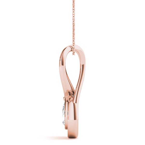 Infinity Shaped Pendant Ps (1/8 ct. tw.), Side view in rose gold