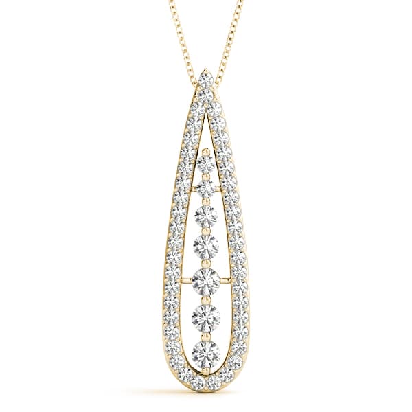 Teardrop Fashion Pendant (0.6 ct. tw.), Front view in yellow gold