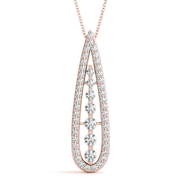 Teardrop Fashion Pendant (0.6 ct. tw.), Front view in rose gold