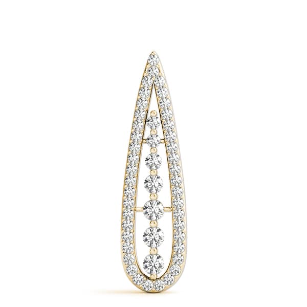 Teardrop Fashion Pendant (0.6 ct. tw.), On hand view in yellow gold