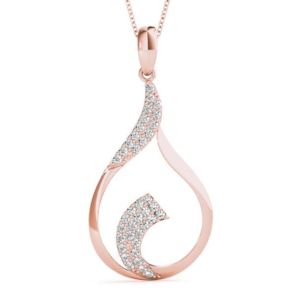 Teardrop Pavé Fashion Pendant (0.28 ct. tw.), Front view in rose gold