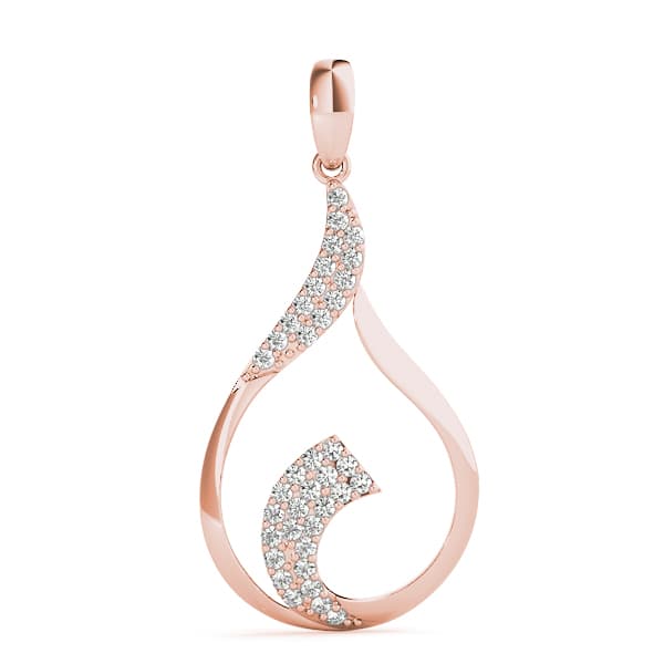 Teardrop Pavé Fashion Pendant (0.28 ct. tw.), On hand view in rose gold