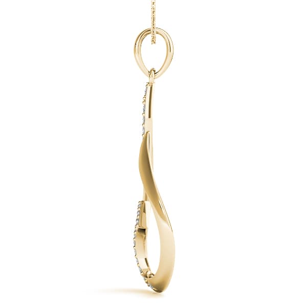 Teardrop Pavé Fashion Pendant (0.28 ct. tw.), Side view in yellow gold