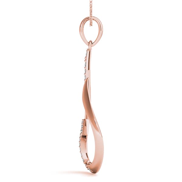 Teardrop Pavé Fashion Pendant (0.28 ct. tw.), Side view in rose gold