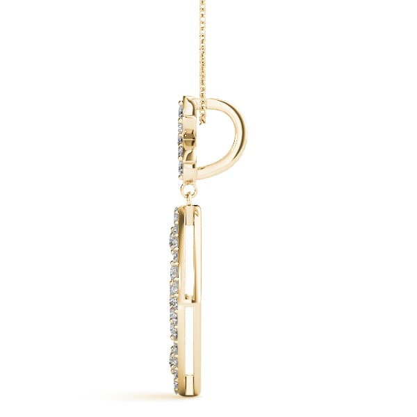 Drop Flower Fashion Earrings (3/8 ct. tw.), Side view in yellow gold
